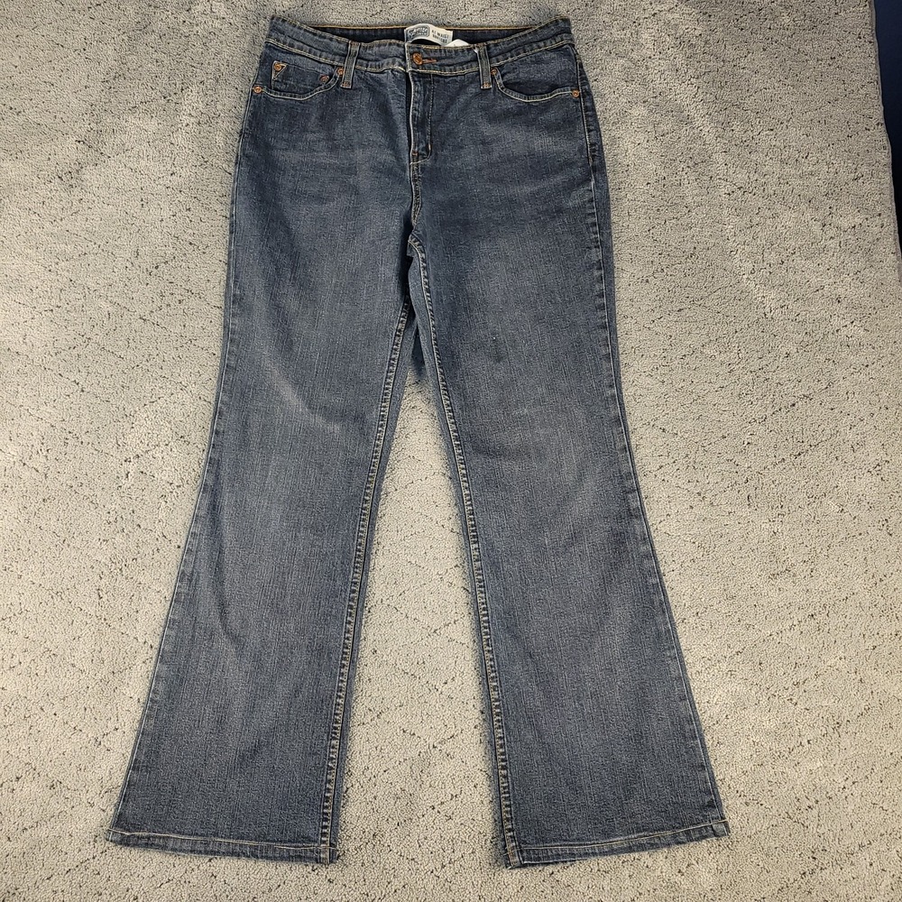 Levis Signature Jeans Misses 12M Blue At Waist Bootcut Mid Rise Stretch Denim